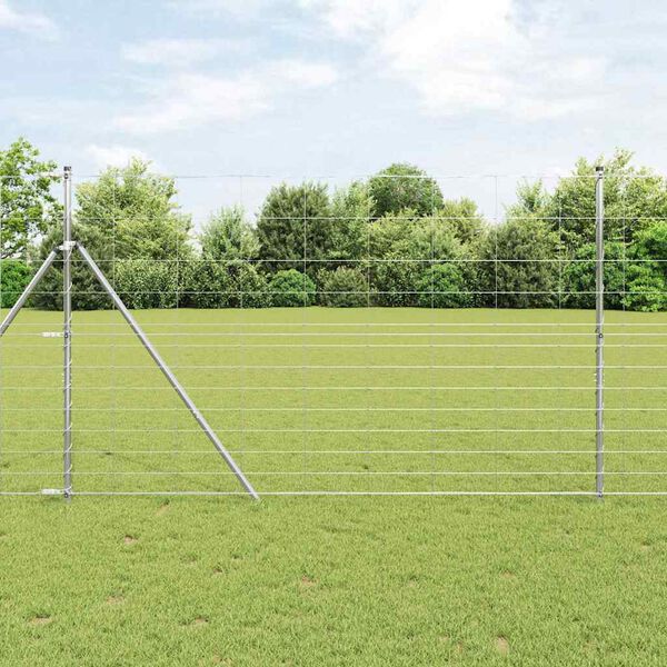 vidaXL Field Fence Silver 25 x 1.5 m Galvanised steel