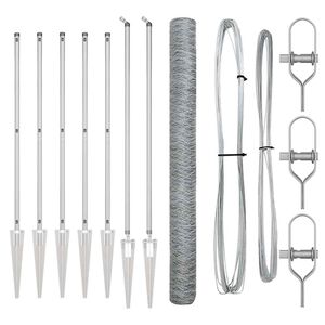 vidaXL Fence Post Silver