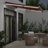 vidaXL Manual Retractable Awning with LED Brown 300x250 cm