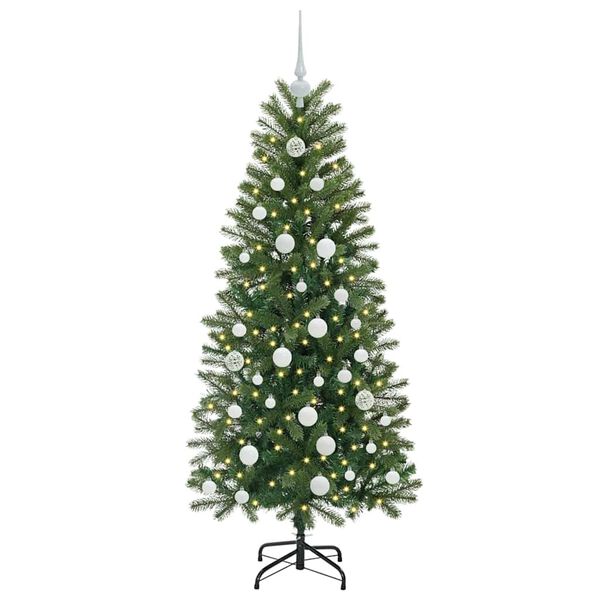 vidaXL Artificial Christmas Tree with 150 LEDs Green 150 cm PE and PVC