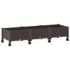vidaXL Garden Planter with Wheels Brown 120 x 40 x 33 cm PP