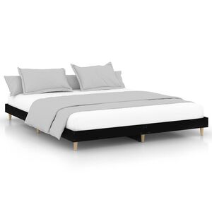 vidaXL Bed Frame without Mattress Black 120x200 cm Engineered Wood