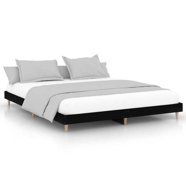 vidaXL Bed Frame without Mattress Black 120x200 cm Engineered Wood