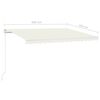 vidaXL Manual Retractable Awning with LED 450x350 cm Cream