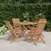 vidaXL 5 Piece Garden Dining Set Solid Wood Teak