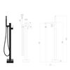vidaXL Freestanding Bathtub and Faucet 204 L 90 cm Black