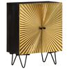 vidaXL Sideboard with Brass Front 60x30x74 cm Solid Mango Wood