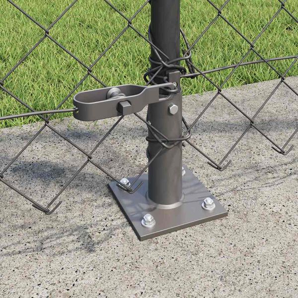 vidaXL Fence Post Grey 10 x 1.2 m (60 x 60 mm mesh) Steel and PVC