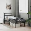 vidaXL Metal Bed Frame without Mattress with Headboard Black 75x190cm