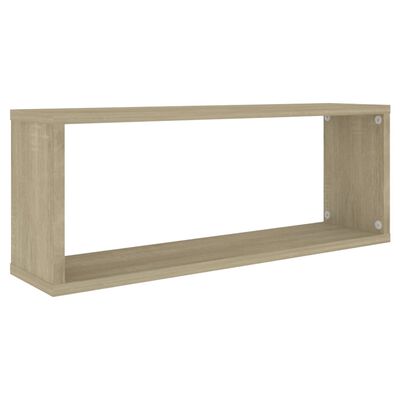 vidaXL Wall Cube Shelf 2 pcs Sonoma Oak 60x15x23 cm Engineered Wood