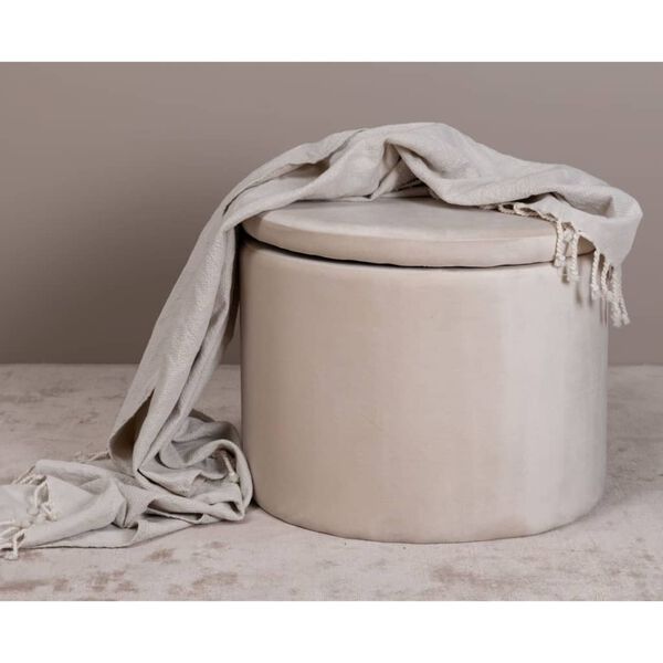 Venture Home Pouffe Dunken 51x51x43 cm Velvet Beige
