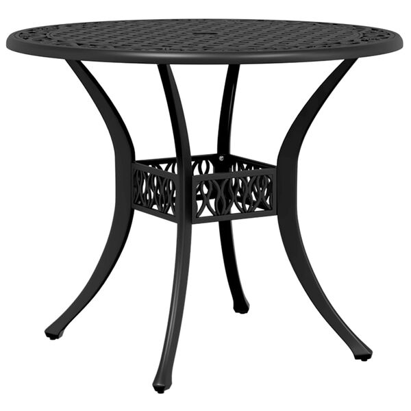 vidaXL 3 Piece Bistro Set Black Cast Aluminium