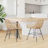 vidaXL Dining Chair 2 pcs Natural 55 x 50 x 74 cm Rattan and Iron