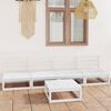 vidaXL 5 Piece Garden Lounge Set White Solid Wood Pine