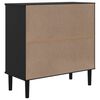 vidaXL Sideboard SENJA Rattan Look Black 80x35x80 cm Solid Wood Pine
