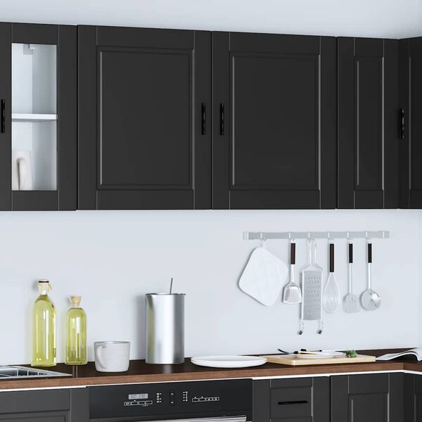vidaXL Kitchen Wall Cabinets 2 pcs&nbsp;Porto Black Engineered Wood