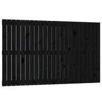 vidaXL Wall Headboard Black 147x3x90 cm Solid Wood Pine