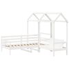 vidaXL Day Bed and Bench Set with Roof without Mattress White 80x200 cm