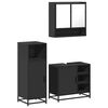 vidaXL 3 Piece Bathroom Furniture Set Black Engineered Wood