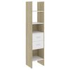 vidaXL 4 Piece Book Cabinet Set White and Sonoma Oak Engineered Wood