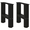 vidaXL Coffee Table Legs Black 2 pcs 30x(30-31) cm Steel