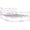 vidaXL Metal Bed Frame without Mattress with Footboard Black 160x200cm
