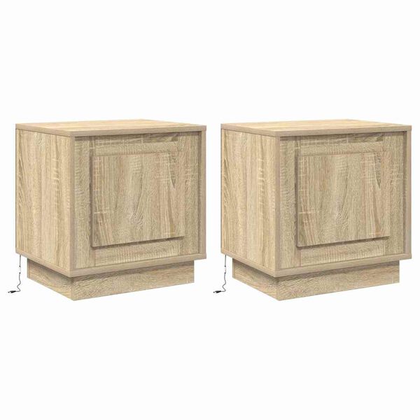 vidaXL Bedside Cabinet 2 pcs Sonoma Oak 44 x 34.5 x 45 cm