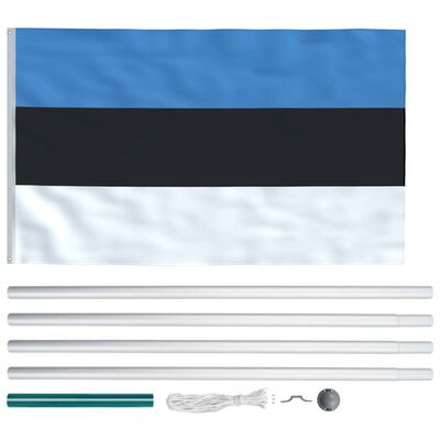 vidaXL Estonia Flag and Pole Aluminium 6.2 m
