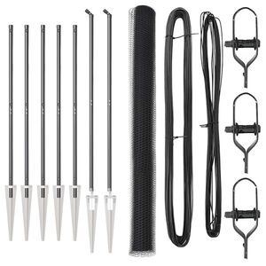 vidaXL Fence Post Grey 10 x 1.6 m (25 mm mesh) Steel and PVC