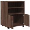 vidaXL Rolling Cabinet Brown Oak 60x48x81 cm Engineered Wood