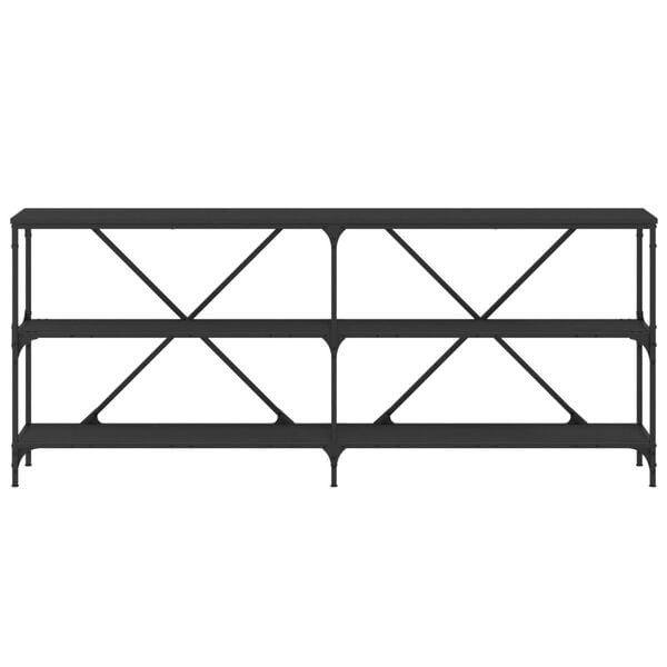 vidaXL Console Table Black 180x30x75 cm Engineered Wood and Iron