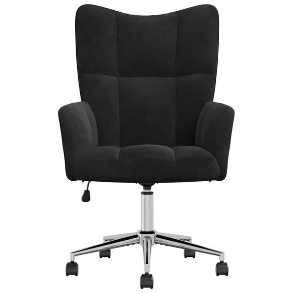 vidaXL Relaxing Chair with Wheel Black 69 x 61.5 x 102 cm Velvet