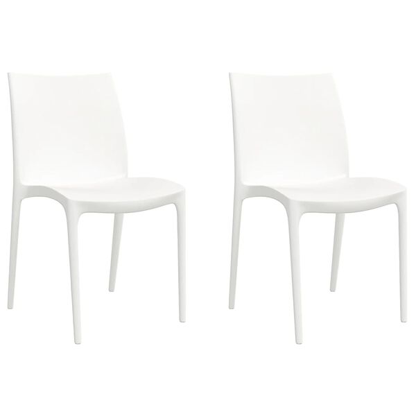 vidaXL Garden Chairs 2 pcs White 50x46x80 cm Polypropylene