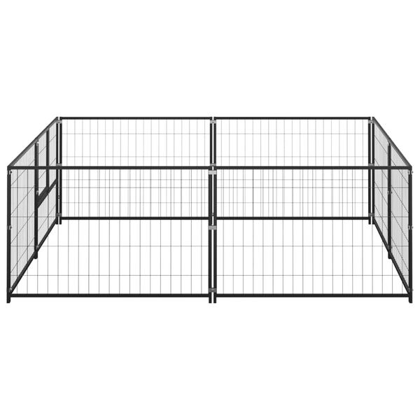 vidaXL Dog Kennel Black 4 m² Steel