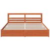 vidaXL Bed Frame with Headboard Wax Brown 180 x 200 cm Solid Pine Wood