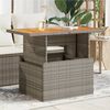 vidaXL Garden Table Grey 100x55x73 cm Poly Rattan and Acacia Wood