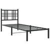 vidaXL Metal Bed Frame without Mattress with Headboard Black 80x200cm
