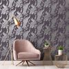 DUTCH WALLCOVERINGS Wallpaper Peacock Purple and Silver