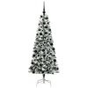 vidaXL Artificial Hinged Christmas Tree Green and White 180 cm