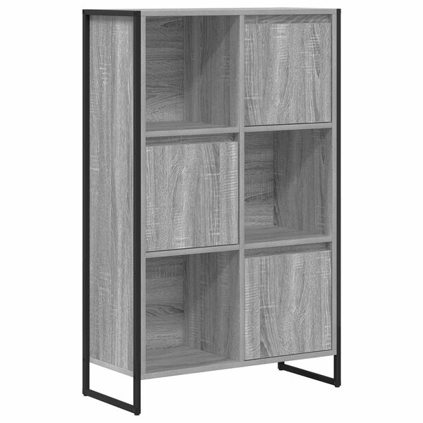 vidaXL Book Cabinet Grey Sonoma 68 x 30 x 108.5 cm Engineered Wood