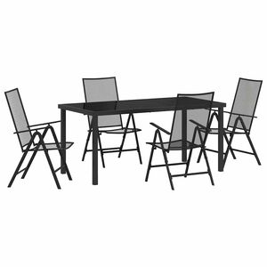 vidaXL Garden Dining Set 5 pcs Anthracite Powder-Coated Steel
