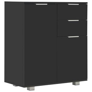 vidaXL Sideboard High Gloss Black 71x35x80 cm Engineered Wood