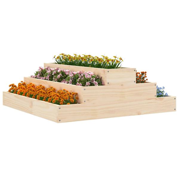 vidaXL Planter 80x80x27 cm Solid Wood Pine