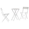 vidaXL Folding Bistro Set 3 pcs Beige Steel