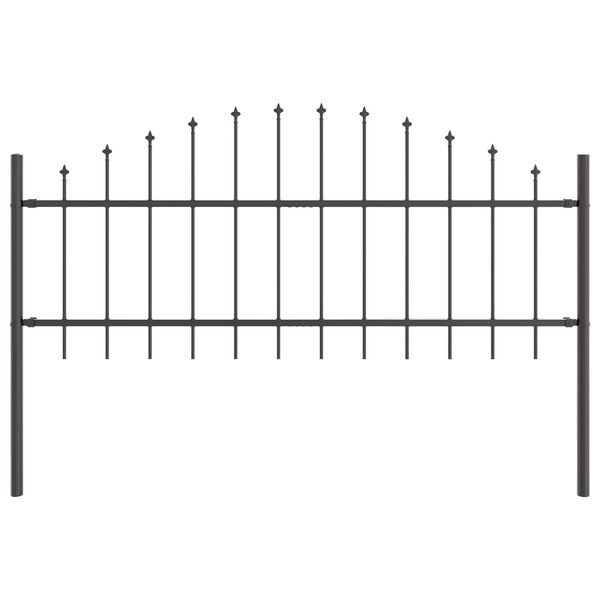 vidaXL Garden Fence 3 pcs Grey 170 x 115 cm Powder-Coated Steel