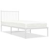 vidaXL Metal Bed Frame without Mattress with Headboard White 80x200cm