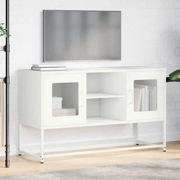 vidaXL TV Cabinet White 100.5x39x60.5 cm Steel