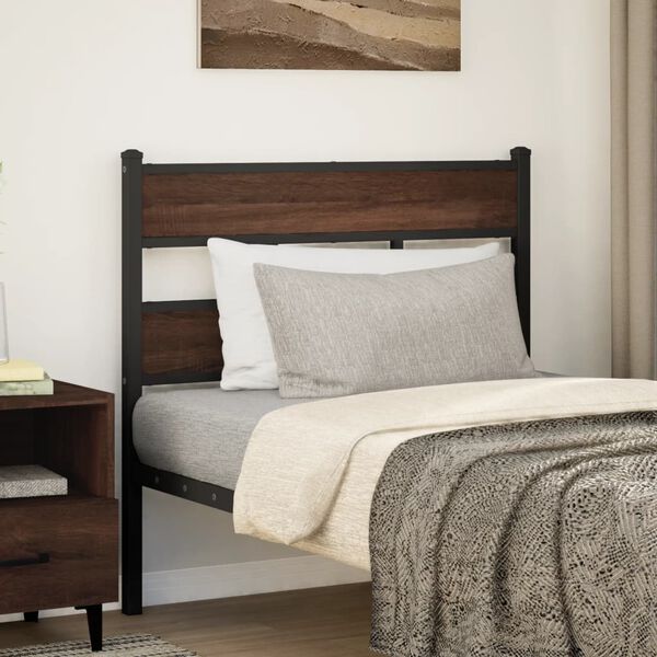 vidaXL Replace Headboard Brown Oak 90 cm Steel and Engineered Wood