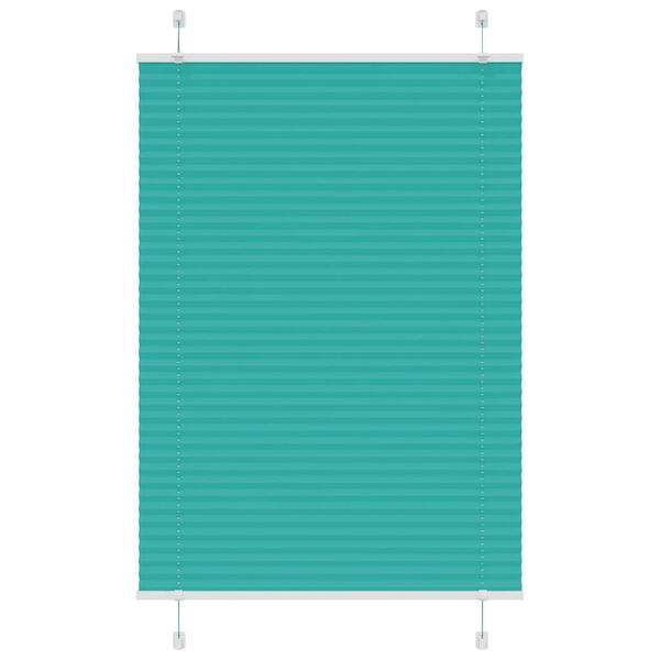 vidaXL Pleated Blind Petrol Green 85x100 cm Fabric Width 84.4 cm Polyester