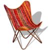 vidaXL Butterfly Chair Multicolour Chindi Fabric